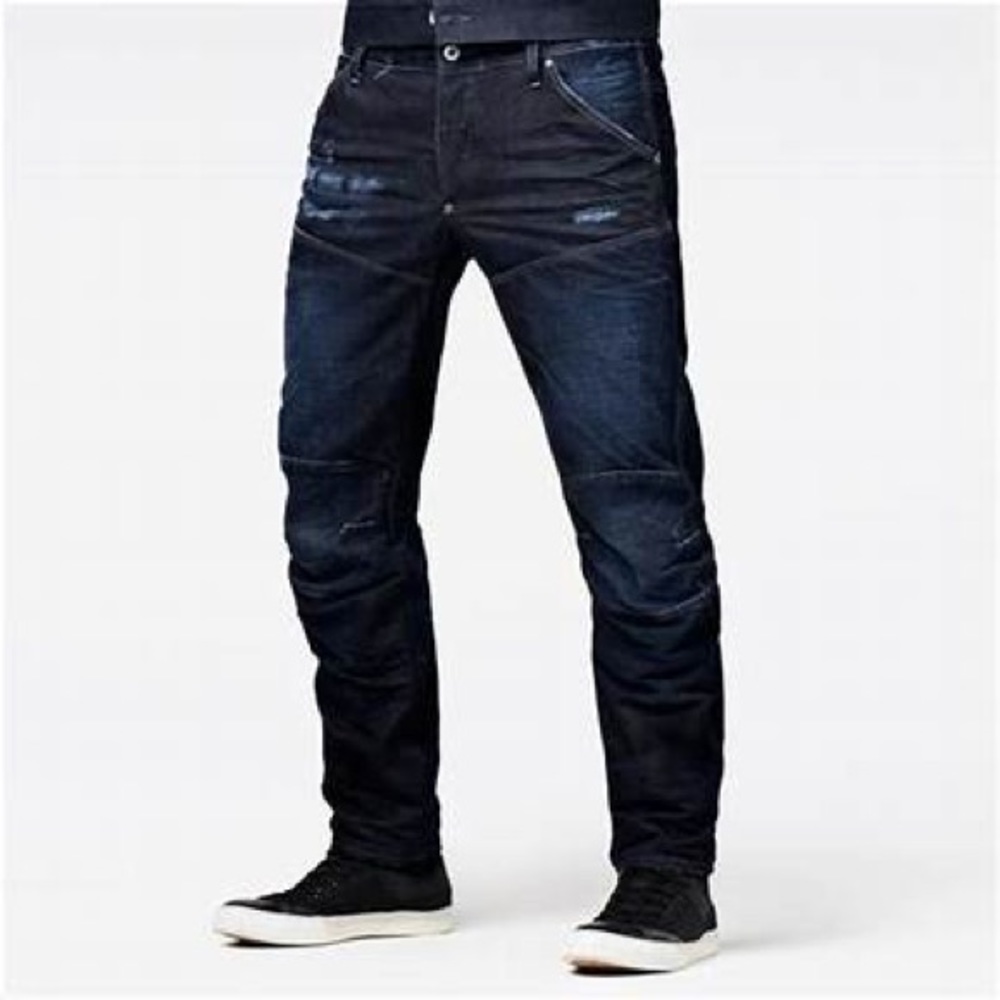 G-Star Raw 5620 3D Slim Men's Jeans 32x32 Blue Denim Button Fly Double Knee